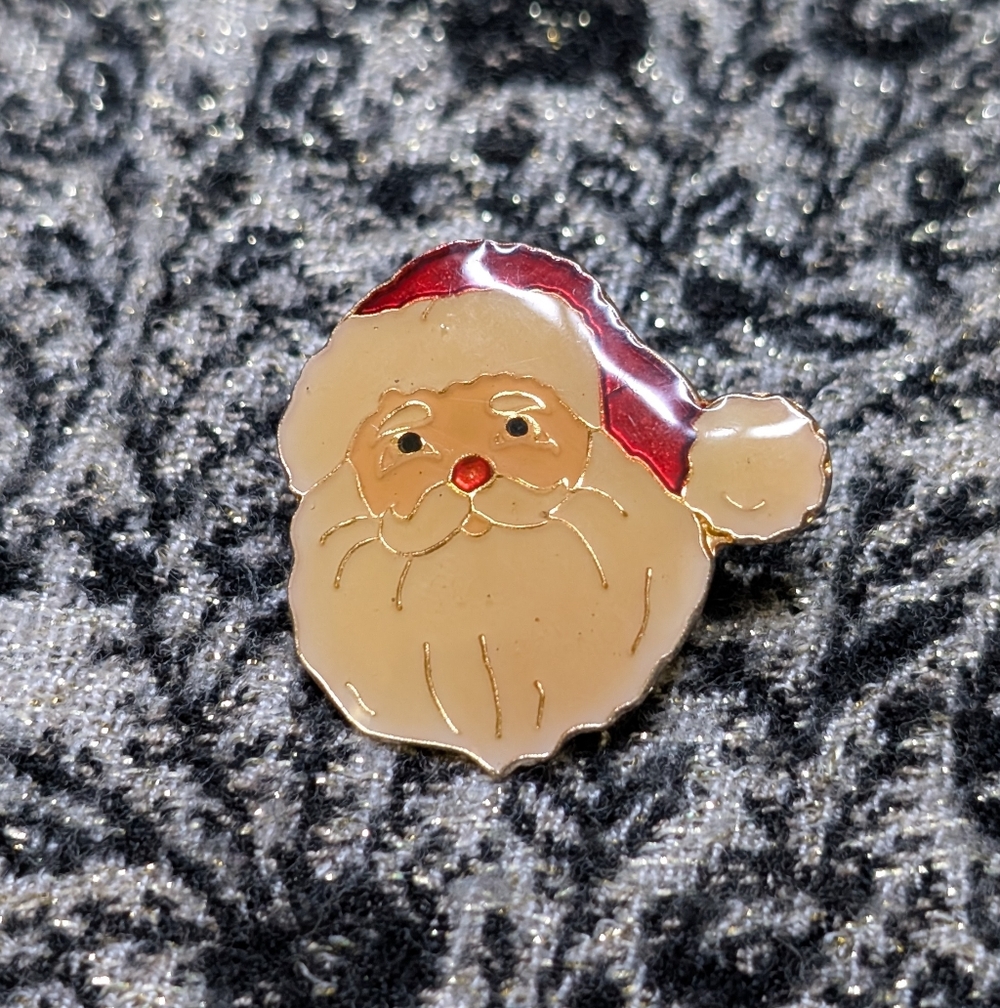 Vintage Santa Claus Enamel Pin